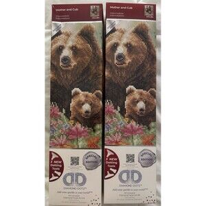 Diamond Dotz Mother and Cub Special Edition Diamond Painting Two (2) Kits Bears